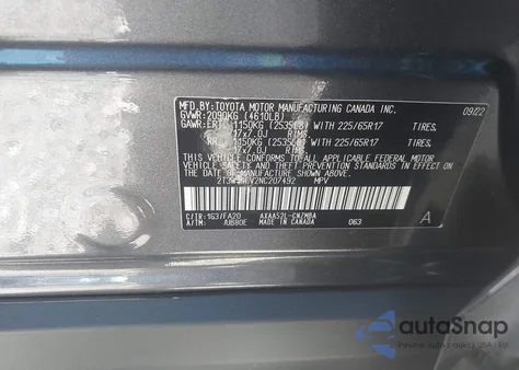 2022 Toyota Rav4 Xle z USA, uszkodzony, nr VIN 2T3W1RFV2NC207492